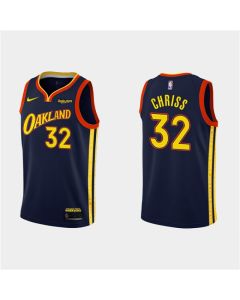 Men's Golden State Warriors #32 Marquese Chriss 2020-21 Navy City Edition Stitched NBA Jersey