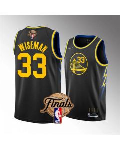 Men's Golden State Warriors #33 James Wiseman 2022 Black NBA Finals Stitched Jersey