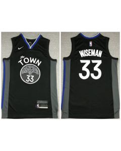 Men's Golden State Warriors #33 James Wiseman Black 2019 City Edition Stitched NBA Jersey