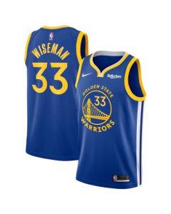 Men's Golden State Warriors #33 James Wiseman Blue Icon Edition Stitched Jersey