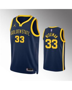 Men's Golden State Warriors #33 James Wiseman Navy Statement EditionStitched Jersey