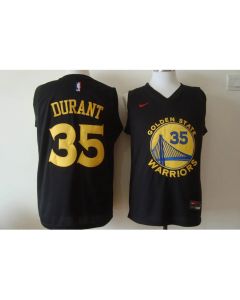 Men's Golden State Warriors #35 Kevin Durant Black 2017-18 New Season Stitched NBA Jersey