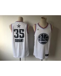 Men's Golden State Warriors #35 Kevin Durant White 2019 NBA All Star Stitched NBA Jersey