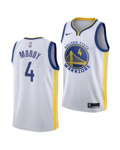 Men's Golden State Warriors #4 Moses Moody White Association Edition Swingman Stitched Jersey