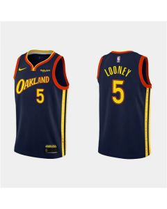 Men's Golden State Warriors #5 Kevon Looney 2020-21 Navy City Edition Stitched NBA Jersey