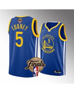 Men's Golden State Warriors #5 Kevon Looney 2022 Blue NBA Finals Stitched Jersey