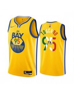Men's Golden State Warriors #95 Juan Toscano-Anderson 2022 Gold Special Mexico Statement Edition Stitched Jersey