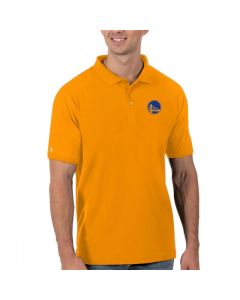 Men's Golden State Warriors Antigua Gold Legacy Pique Polo