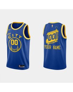 Men's Golden State Warriors Blue Customized 2020-21 Hardwood Classics Stitched NBA Jersey