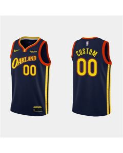 Men's Golden State Warriors Navy Customized City Edition Stitched NBA Jersey