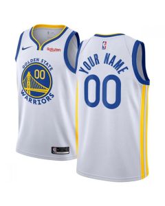 Men's Golden State Warriors White Customized Stitched NBA Jersey
