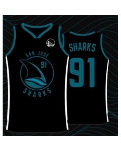 Men's Golden State Warriors x San Jose Sharks #91 Black Basketball Jersey