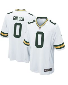 Men's Green Bay Packers #0 Matthew Golden White Game Player Jersey (Green White)