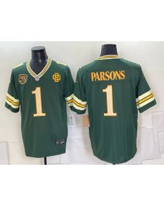 Men's Green Bay Packers #1 Micah Parsons Green With Patch 2026 Rivalries Collection Game Jersey (Style 2)