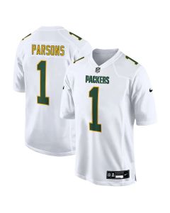 Men's Green Bay Packers #1 Micah Parsons Tundra White Fashion Game Jersey