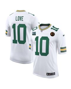Men's Green Bay Packers #10 Jordan Love White 2025 With John Madden Patch New Vapor Untouchable Limited Jersey (Green White)
