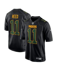 Men's Green Bay Packers #11 Jayden Reed Carbon Black Fashion Game Jersey (Green Black)