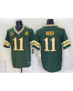 Men's Green Bay Packers #11 Jayden Reed Green With Patch 2026 Rivalries Collection Game Jersey (Style 3)