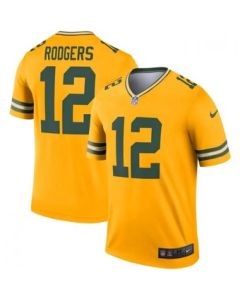 Men's Green Bay Packers #12 Aaron Rodgers Gold Inverted Legend Jersey