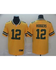 Men's Green Bay Packers #12 Aaron Rodgers Gold Inverted Legend Stitched NFL Jersey