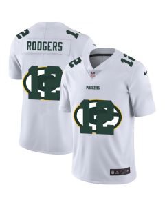 Men's Green Bay Packers #12 Aaron Rodgers White Shadow Logo Limited Stitched Jersey