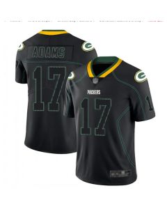 Men's Green Bay Packers #17 Davante Adams Black Lights Out Color Rush NFL Limited Stitched Jersey
