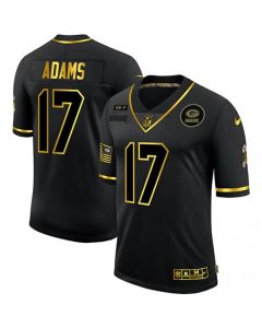 Men's Green Bay Packers #17 Davante Adams Black & White Split Limited Stitched Jersey