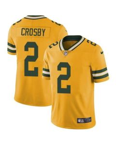 Men's Green Bay Packers #2 Mason Crosby Gold Inverted Legend Stitched NFL Limited Jersey