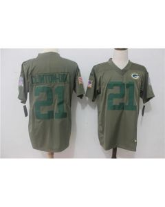 Men's Green Bay Packers #21 Ha Ha Clinton-Dix Olive Salute To Service Limited Stitched NFL Jersey