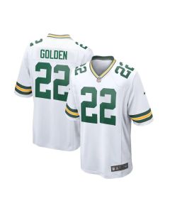 Men's Green Bay Packers #22 Matthew Golden White 2025 NFL Draft First Round Pick Game Jersey (Green White)