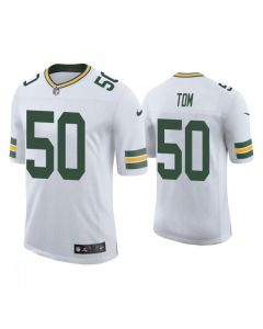 Men's Green Bay Packers #50 Zach Tom White Stitched Football Jersey