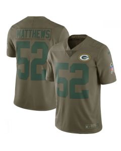 Men's Green Bay Packers #52 Clay Matthews Olive Salute To Service Limited Stitched NFL Jersey