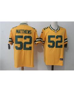 Men's Green Bay Packers #52 Clay Matthews Yellow Stitched NFL Limited Rush Jersey