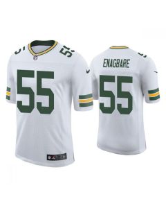 Men's Green Bay Packers #55 Kingsley Enagbare White Stitched Football Jersey