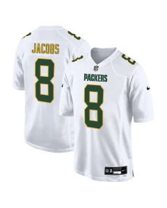 Men's Green Bay Packers #8 Josh Jacobs Tundra White Fashion Game Jersey (Green White)