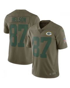 Men's Green Bay Packers #87 Jordy Nelson Olive Salute To Service Limited Stitched NFL Jersey