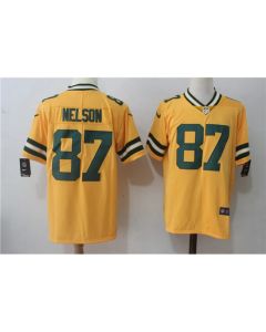 Men's Green Bay Packers #87 Jordy Nelson Yellow Stitched NFL Limited Rush Jersey