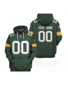 Men's Green Bay Packers Active Player Custom 2021 Green Pullover Hoodie (Green)