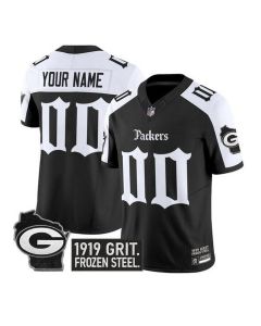 Men's Green Bay Packers Black Alternate F.U.S.E. "Gothic Frozen Tundra Edition" Vapor Limited Stitched Football Custom Jersey (Green Black)