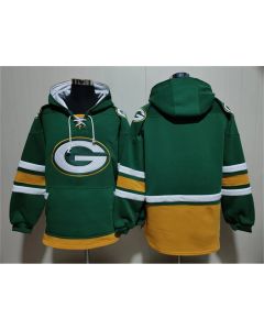 Men's Green Bay Packers Green Lace-Up Pullover Hoodie