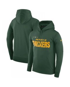 Men's Green Bay Packers Green Sideline Property Of Performance Pullover Hoodie