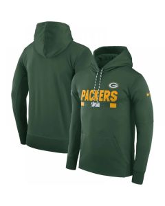 Men's Green Bay Packers Green Sideline Team Name Performance Pullover Hoodie