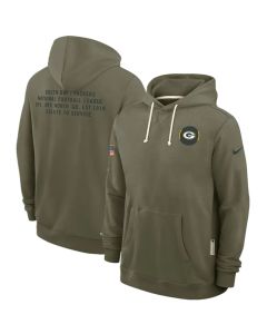 Men's Green Bay Packers Olive 2025 Salute to Service Pullover Hoodie (Green Olive)
