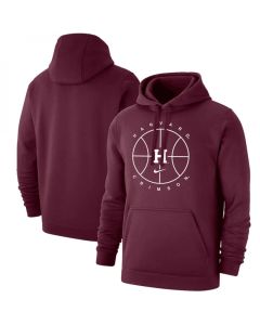 Men's Harvard Crimson Wine Basketball Icon Club Fleece Pullover Hoodie