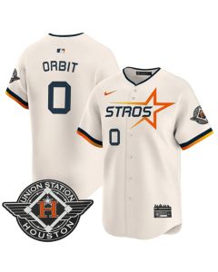 Men's Houston Astros #0 Orbit Cream 2025 City Connect Limited Stitched Baseball Jersey