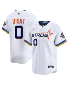 Men's Houston Astros #0 Orbit White 2025 City Connect Limited Stitched Baseball Jersey