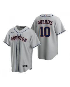 Men's Houston Astros #10 Yuli Gurriel Gray Cool Base Stitched Jersey