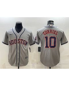 Men's Houston Astros #10 Yuli Gurriel Gray With Patch Cool Base Stitched Jersey (Gray)