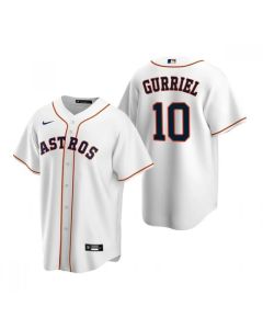 Men's Houston Astros #10 Yuli Gurriel White Cool Base Stitched Jersey
