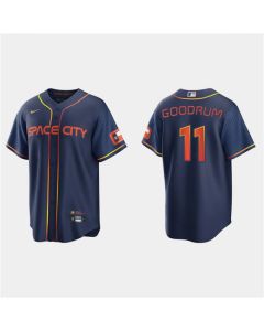Men's Houston Astros #11 Nino Goodrum 2022 Navy City Connect Cool Base Stitched Jersey